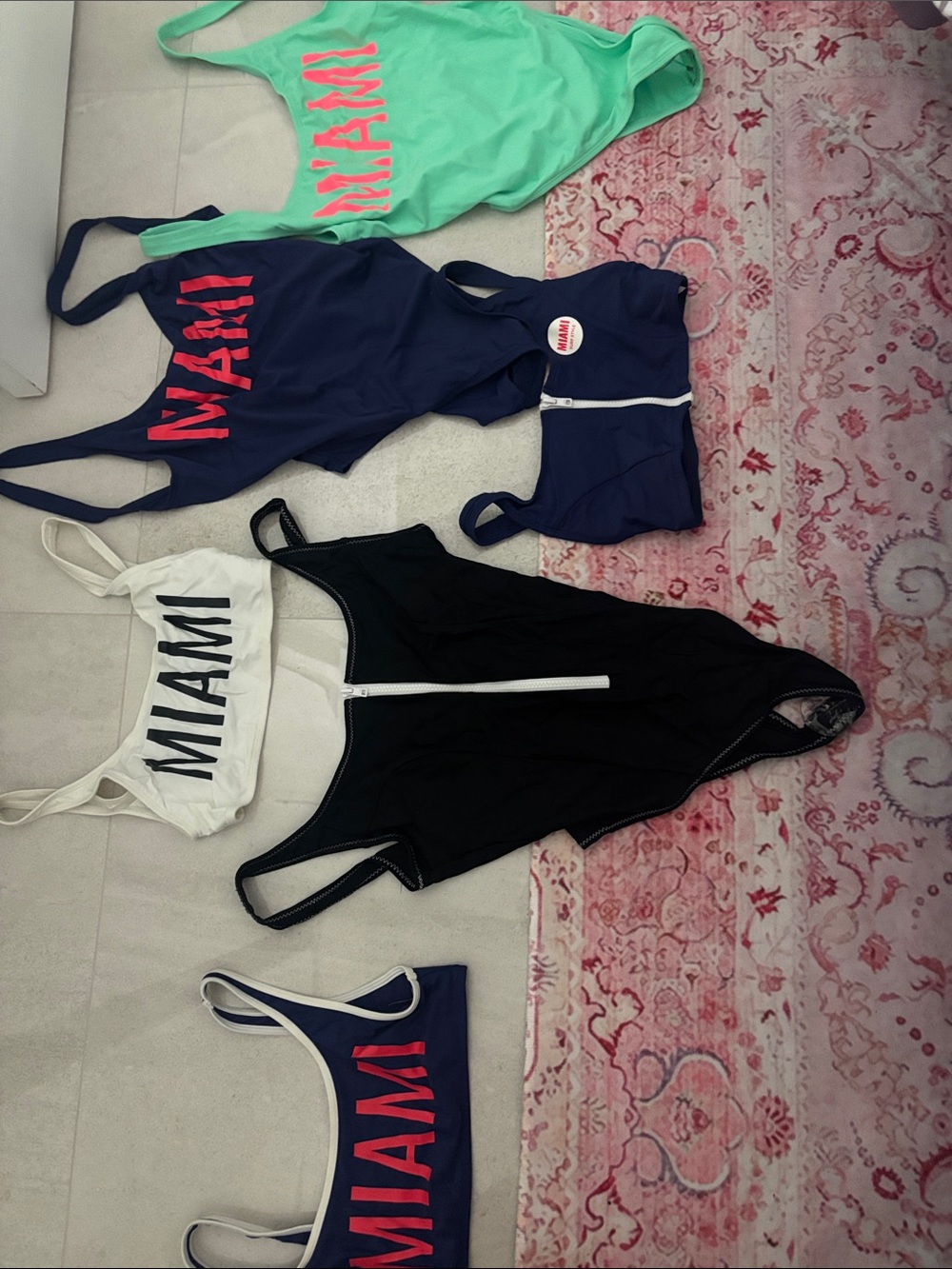 surf style Black Zip-Front One-Piece Swimsuit